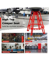 Sugift Heavy Duty Aluminum Garage Bar Chair with Swivel Seat