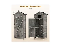 sumyeg 70 Inch Tall Garden Tool Storage Cabinet with Lockable Doors and Foldable Table