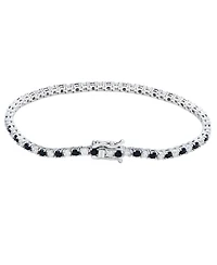 Suzy Levian New York Sterling Silver Cubic Zirconia Alternating Tennis Bracelet