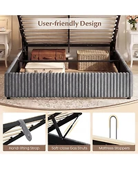 Slickblue Queen Lift Up Storage Bed with Wooden Slat Support