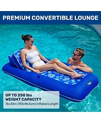 Gnuadz Aqua Campania 2-in-1 Pool Float Lounge Adjustable Backrest Cupholder