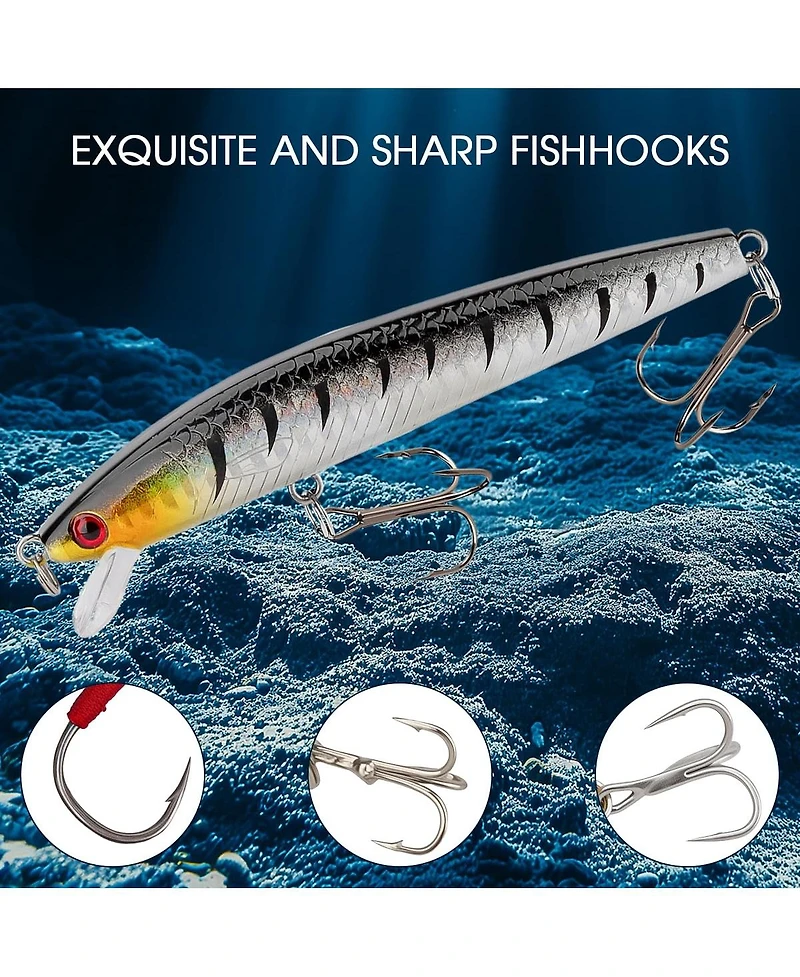 Gnuadz 27-piece Fishing Lures Kit Hard Soft Bait Crankbaits Gift Box Tackle