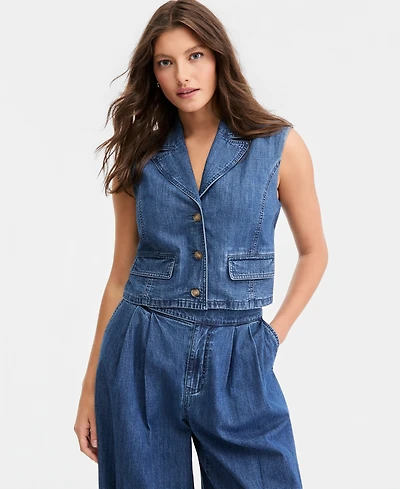 On 34th Women's Cropped Denim Vest, Macy's Exclusive