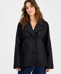 Maralyn & Me Juniors' Cropped Trench Coat, Macy's Exclusive