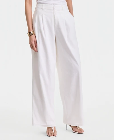 I.n.c. International Concepts Women's Linen-Blend Wide-Leg Pants, Macy's Exclusive