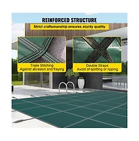 Sugift Rectangle Mesh Winter Pool Safety Cover with 12 Year Warranty