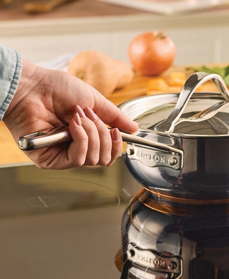 Anolon Nouvelle Copper Stainless Steel 2.5-Quart Covered Saucier, Macy's Exclusive