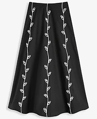 On 34th Women's Linen-blend Soutache Embroidered Midi Skirt, Macy's Exclusive