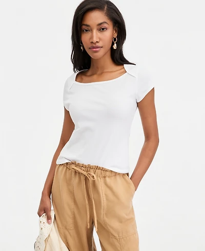 On 34th Women's Micro Rib Boatneck Cap Sleeve Top, Macy's Exclusive