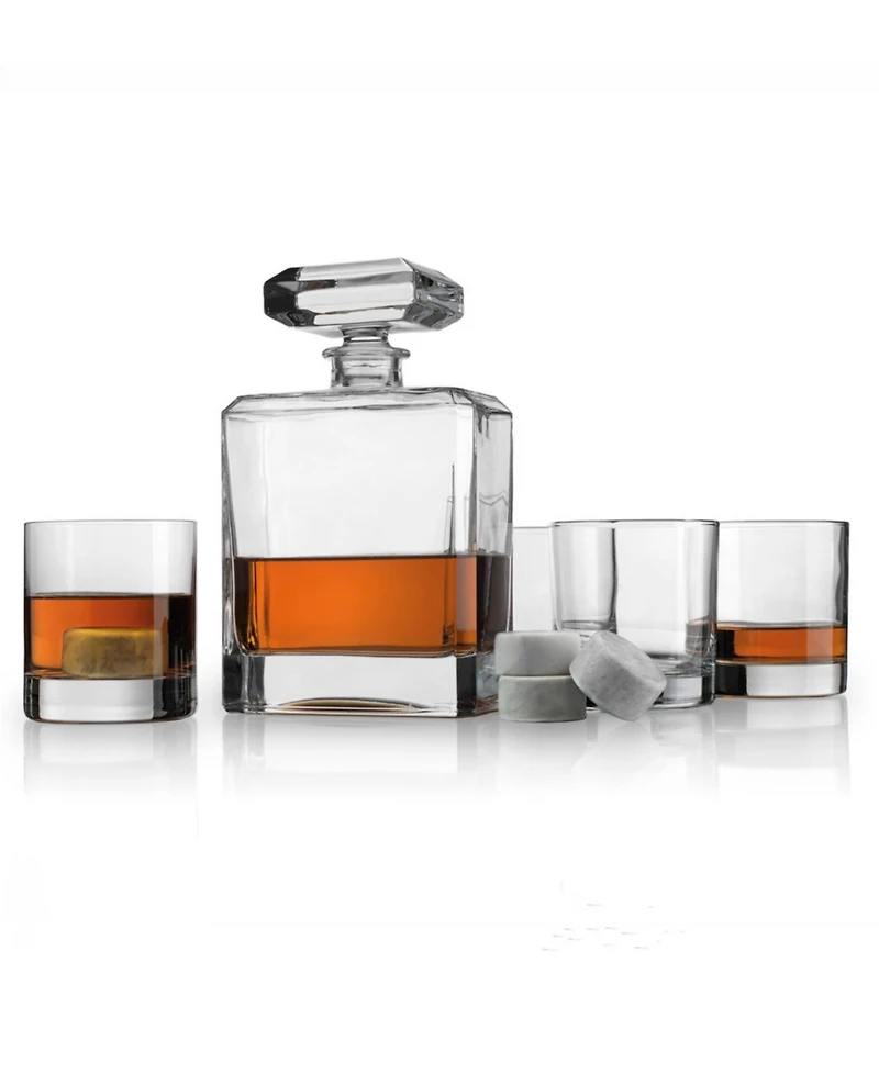Closeout! Godinger Decanter Set with Decanter, 4 Classic Dof Glasses, and 4 Stones