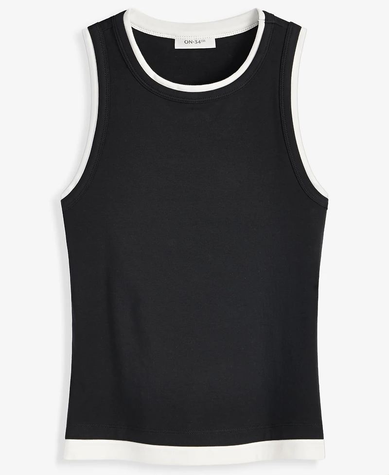 On 34th Women's Micro Rib Faux-Layered Tank Top, Macy's Exclusive