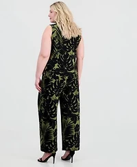 Anne Klein Plus Size Triple Pleated Top Printed Palazzo Pants