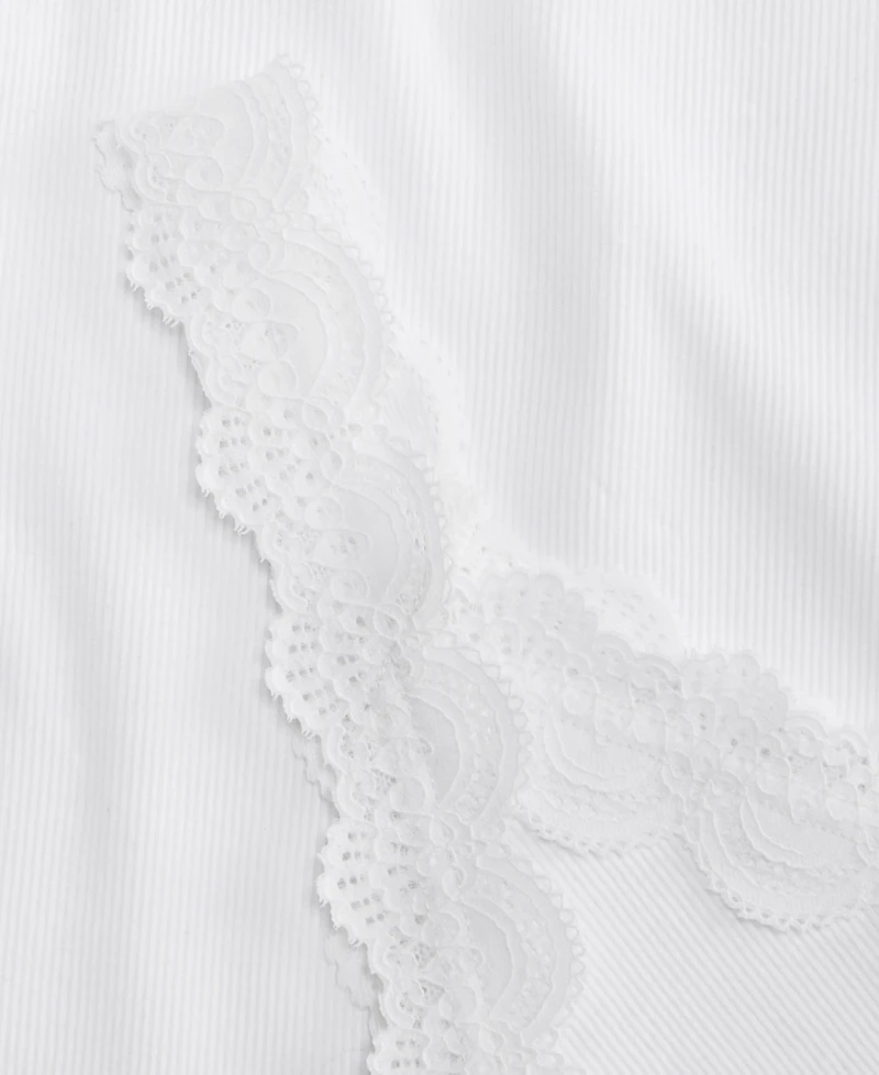 On 34th Women's Lace-Trim Ribbed Tank Top, Macy's Exclusive
