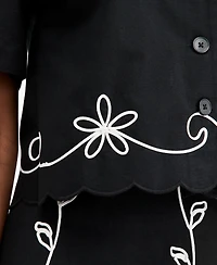 On 34th Women's Soutache Short-Sleeve Camp Shirt, Macy's Exclusive