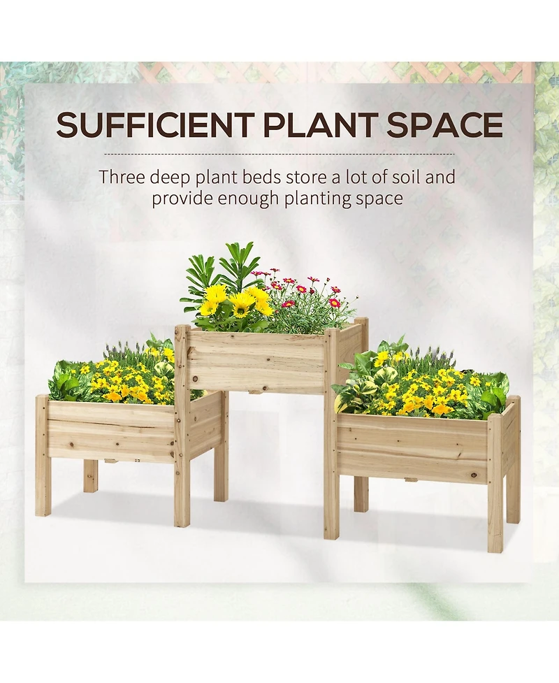 4 Tier Raised Garden Bed Freestanding Planter Box for Vegetables Herbs