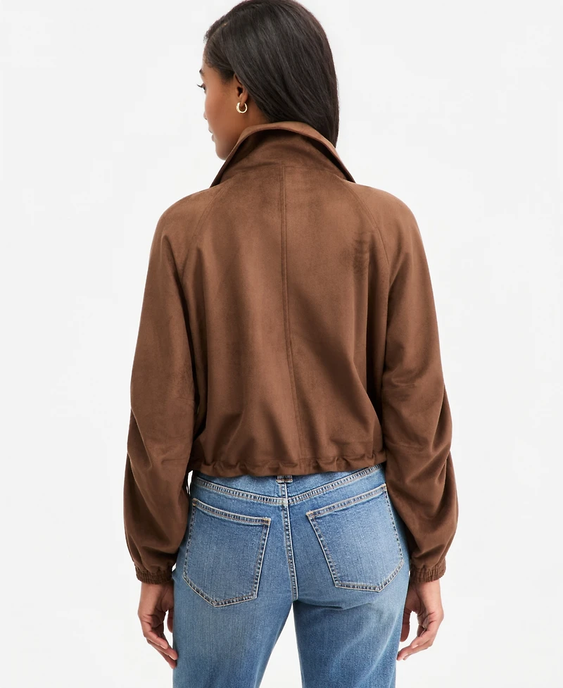 On 34th Women's Faux-Suede High Collar Utility Jacket, Macy's Exclusive