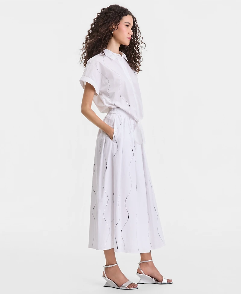 I.n.c. International Concepts Women's Embellished Wavy Stripe Midi Skirt, Macy's Exclusive