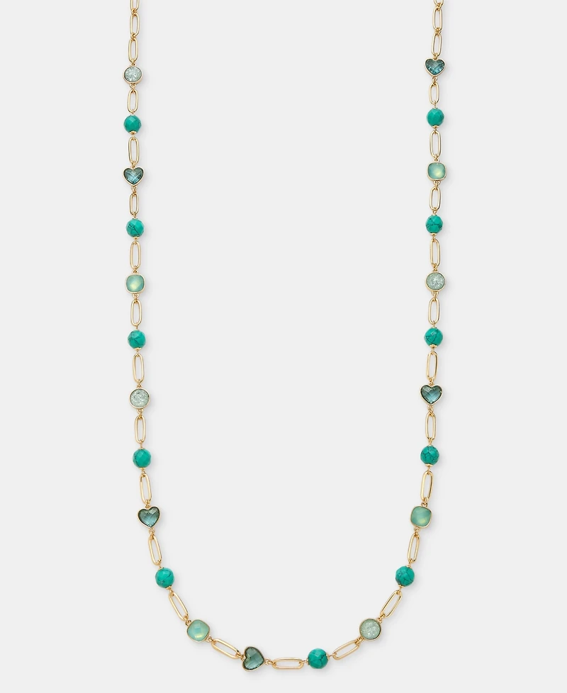 Anne Klein Gold-Tone Stone Beaded Strandage Necklace