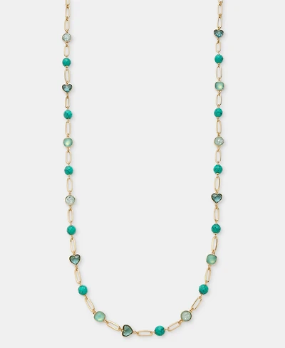 Anne Klein Gold-Tone Stone Beaded Strandage Necklace