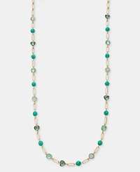 Anne Klein Gold-Tone Stone Beaded Strandage Necklace