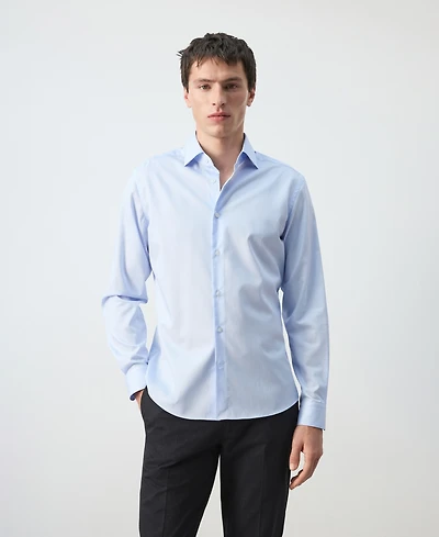 Mango Men's Slim Fit Striped Cotton Shirt