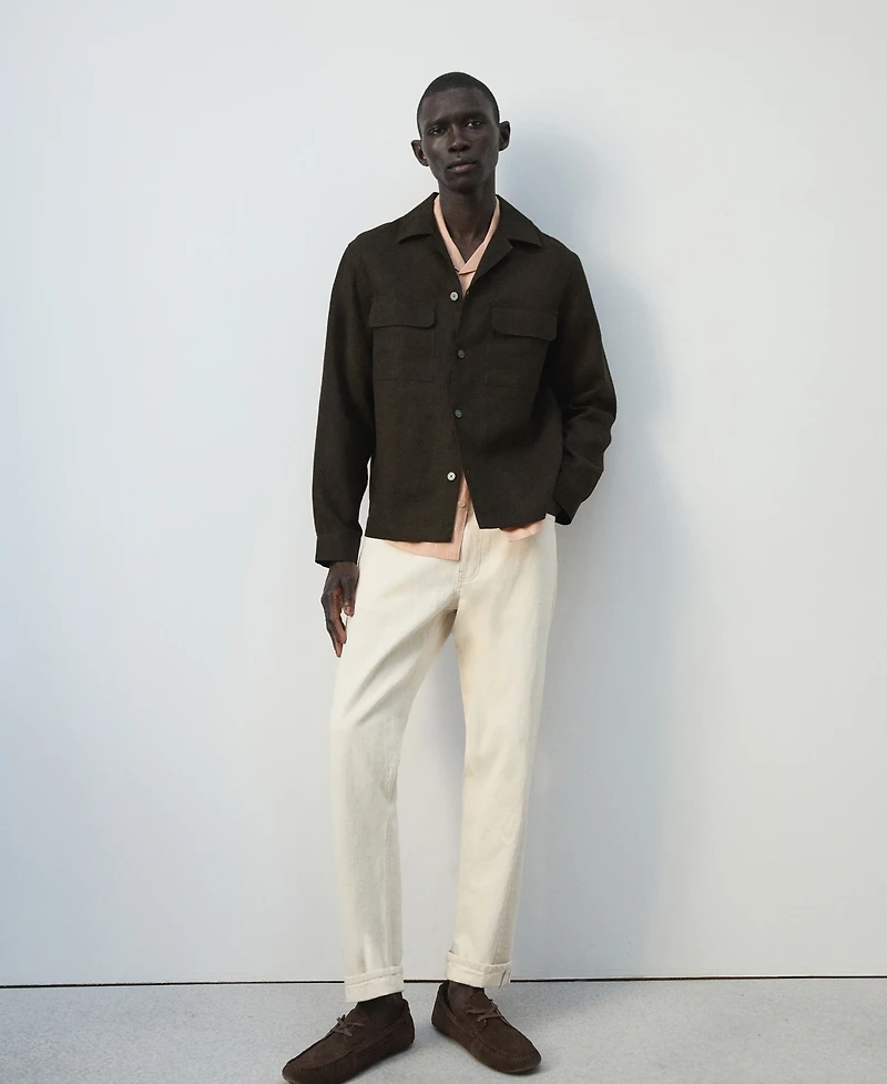 Mango Men's Bowling Collar Overshirt