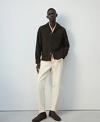 Mango Men's Bowling Collar Overshirt