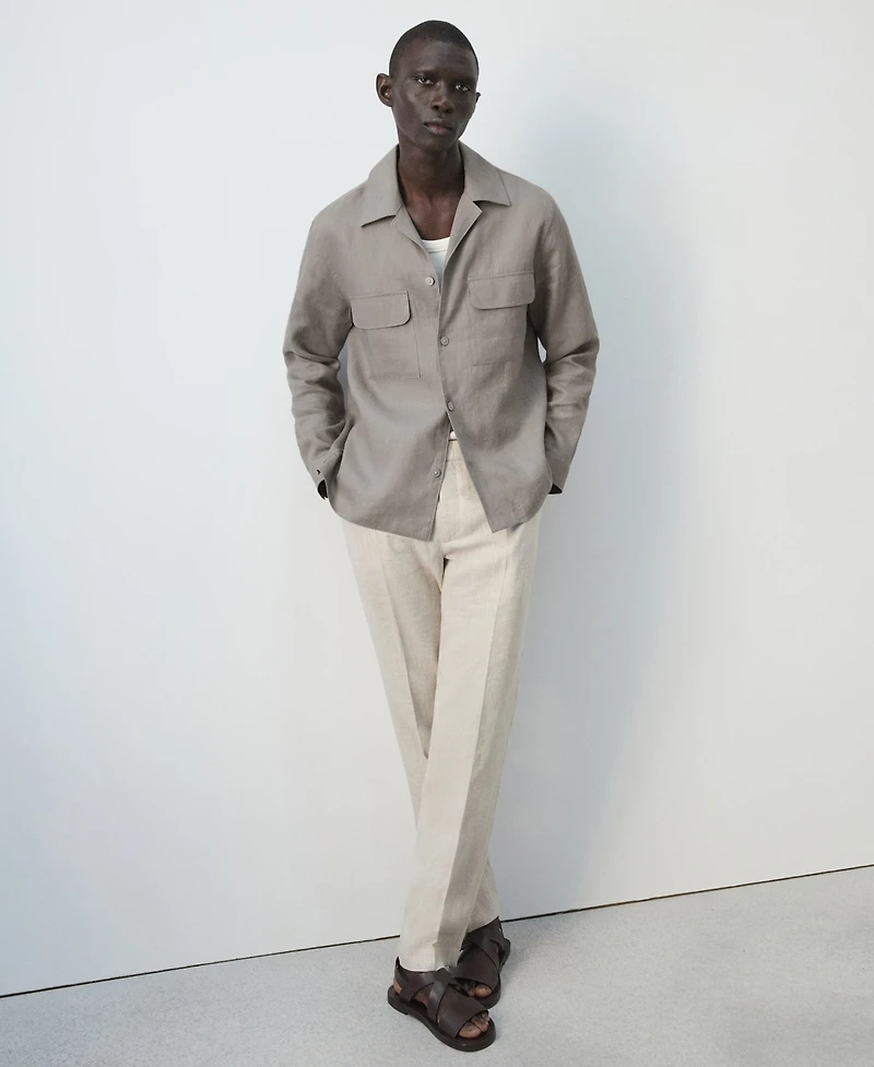 Mango Men's Bowling Collar Overshirt