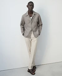 Mango Men's Bowling Collar Overshirt