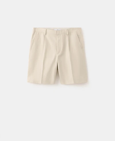 Mango Men's Regular-Fit Cotton-Linen 9.37" Bermuda Shorts