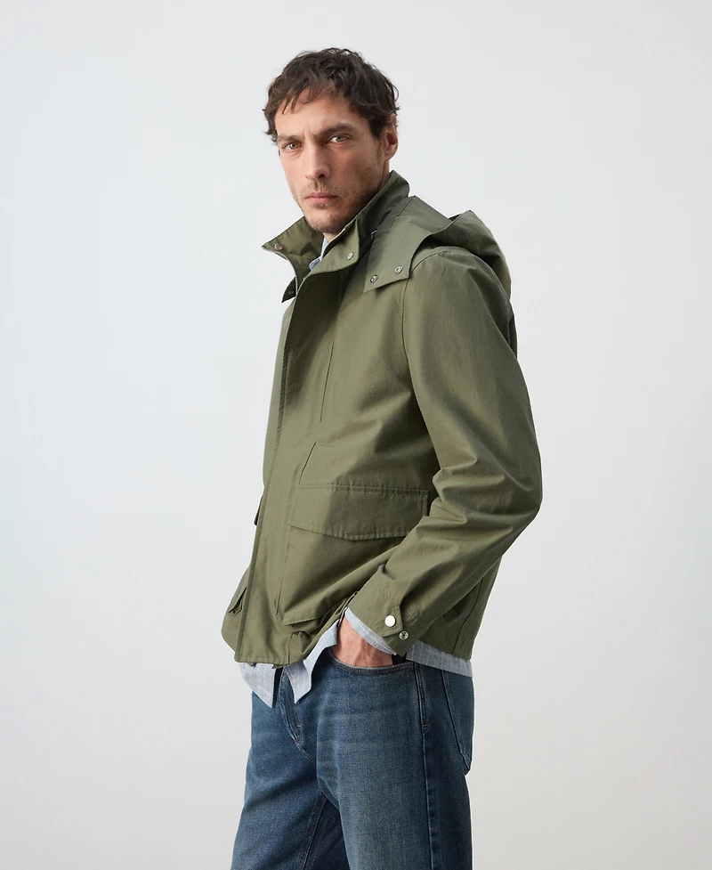 Mango Men's Detachable Hood Water-Repellent Bomber Jacket