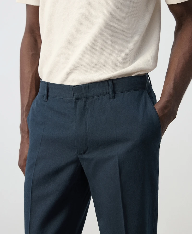 Mango Men's Slim-Fit Cotton Linen Trousers
