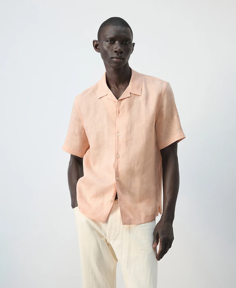 Mango Men's Bowling-Collar Shirt