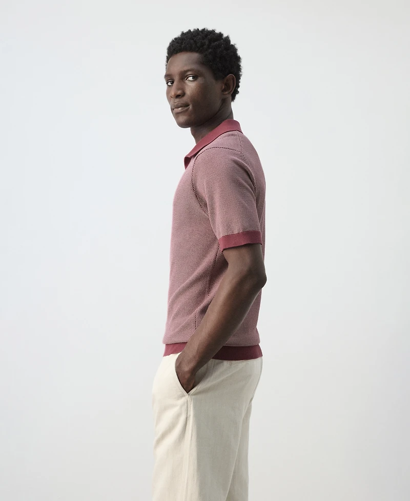 Mango Men's Combined Knit Polo Shirt