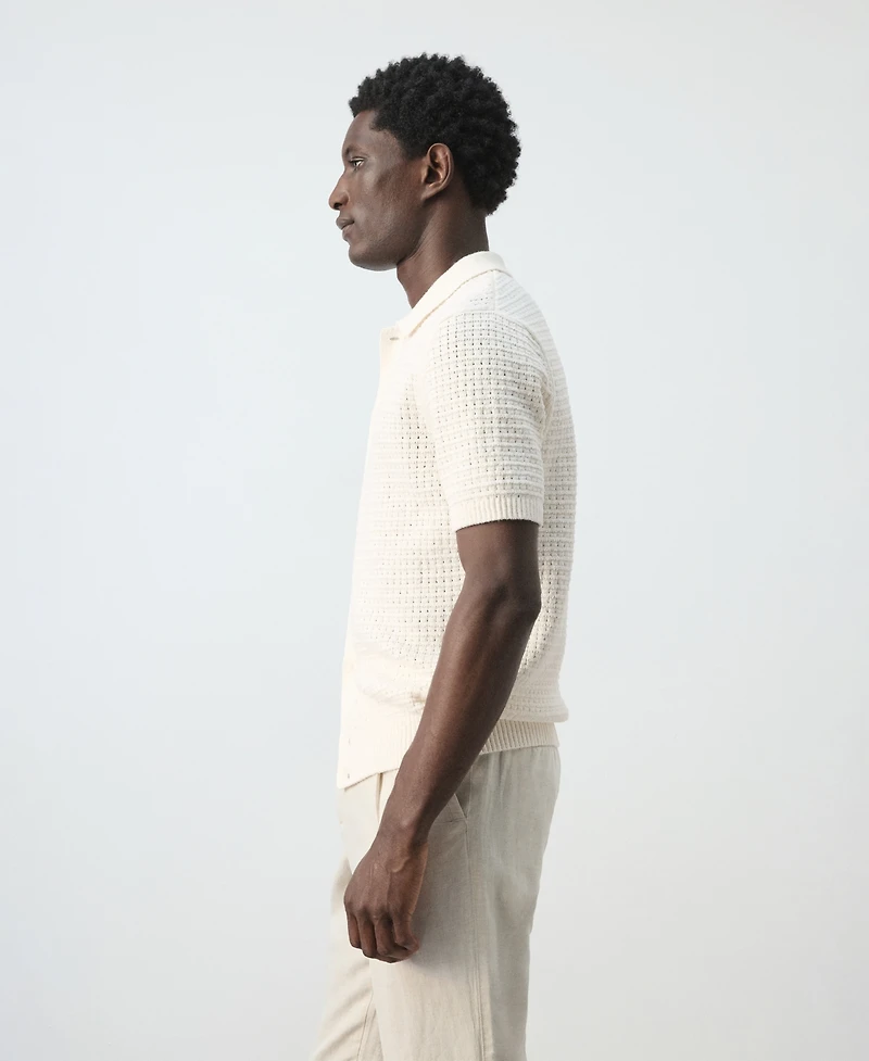 Mango Men's Openwork Knitted Shirt
