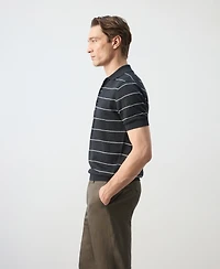 Mango Men's Striped Linen-Blend Polo Shirt