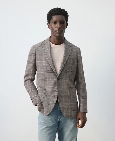 Mango Men's Prince Of Wales Check Blazer
