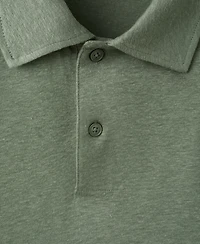 Mango Men's Slim Fit Linen Blend Polo Shirt