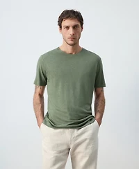 Mango Men's Linen Slim-Fit T-Shirt