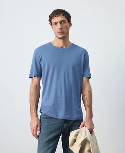 Mango Men's Linen Slim-Fit T-Shirt