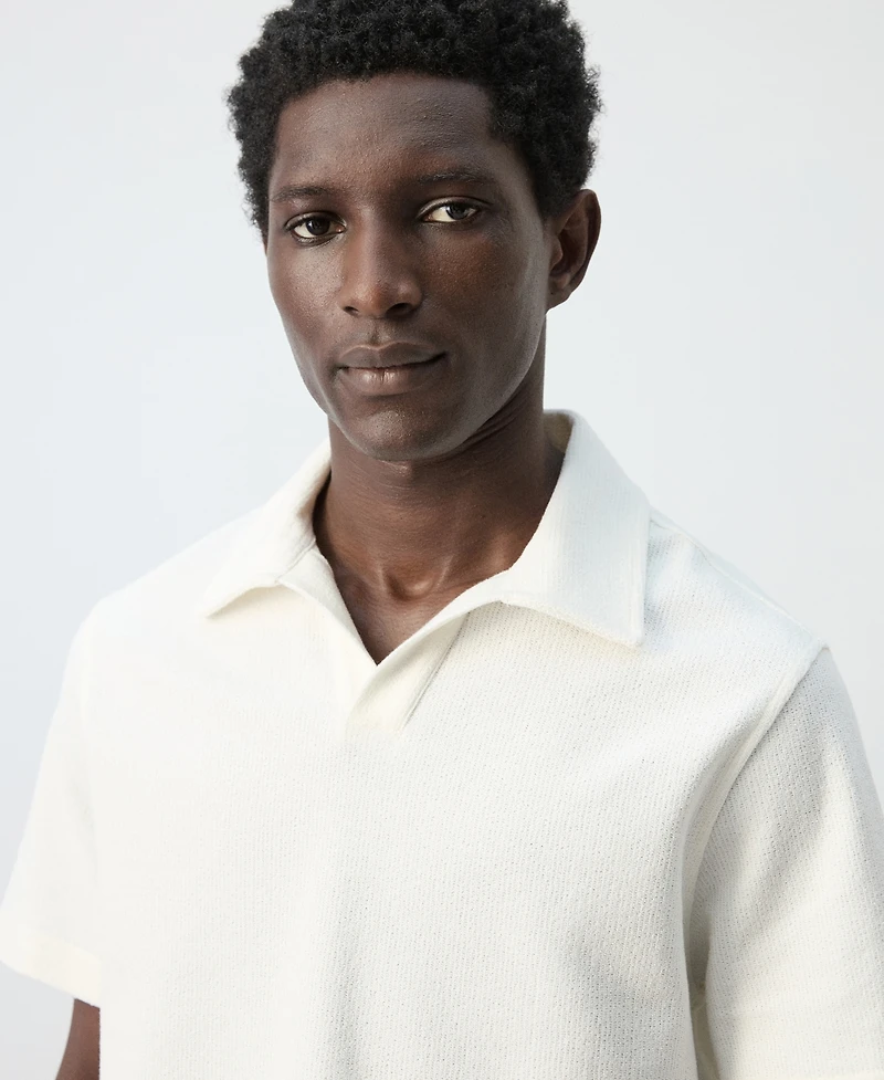 Mango Men's Regular-Fit Textured Polo Shirt