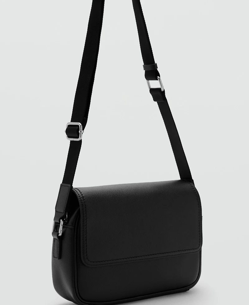Mango Men's Leather Strap Bag