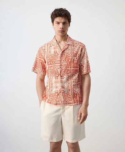 Mango Men's Printed Cotton Shirt