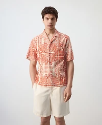 Mango Men's Printed Cotton Shirt