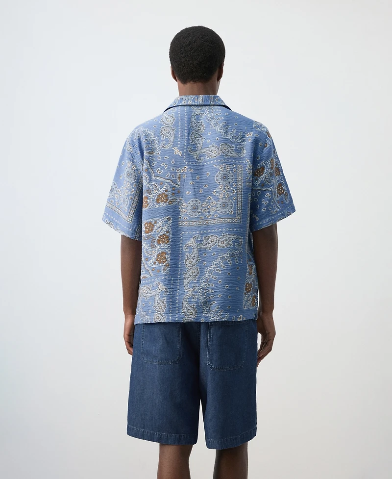 Mango Men's Printed Short-Sleeved Shirt