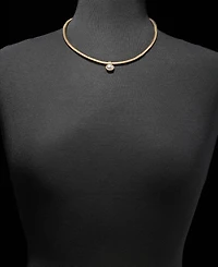 Anne Klein Gold-Tone Omega Chain Faux Imitation Pearl Pendant Necklace
