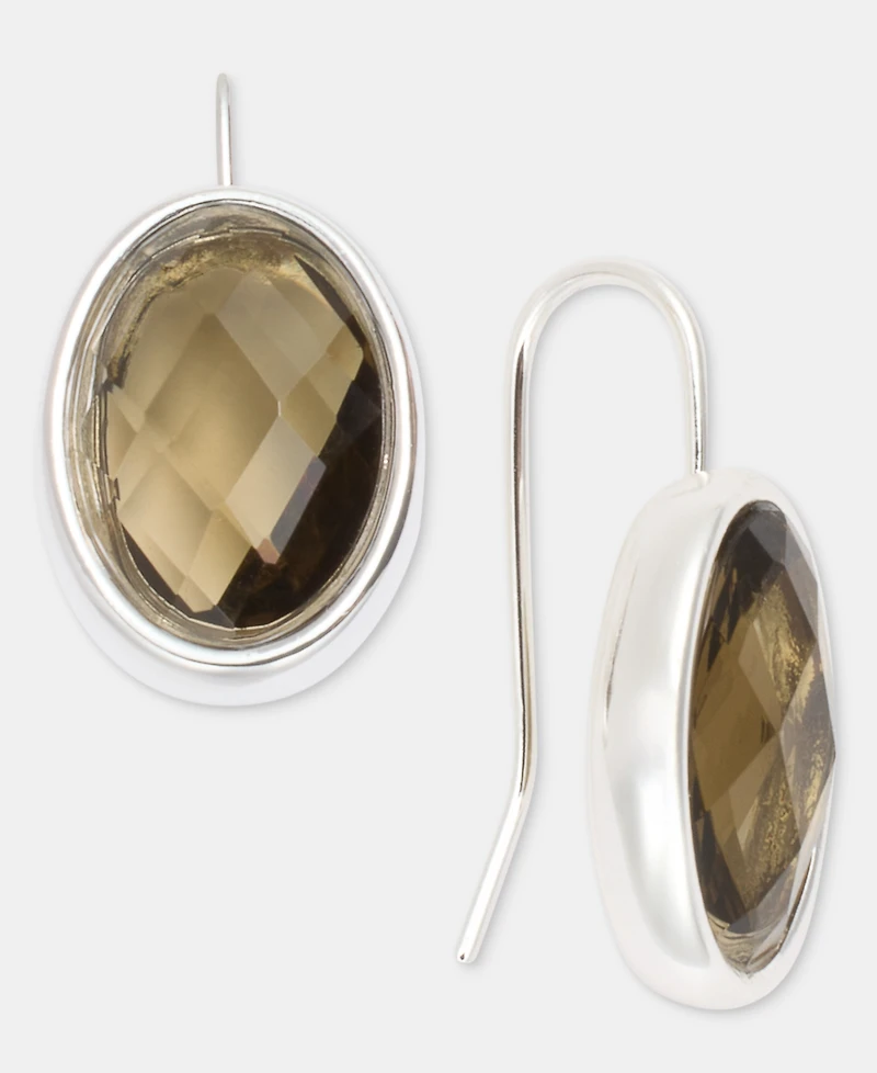 Anne Klein Silver-Tone Stone Drop Earrings