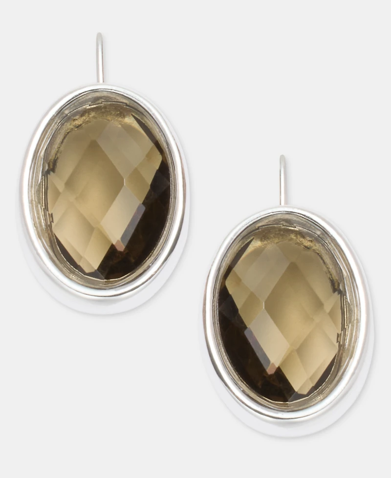 Anne Klein Silver-Tone Stone Drop Earrings