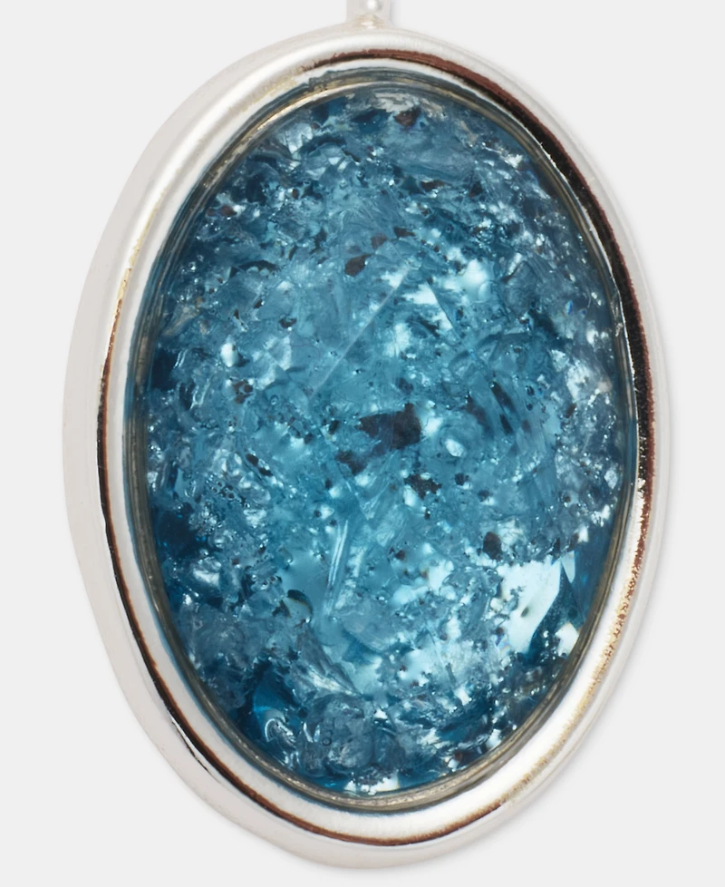 Anne Klein Silver-Tone Blue Stone Drop Earrings