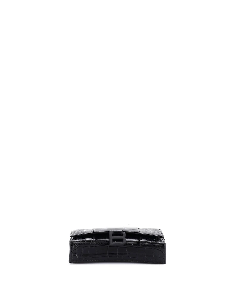 Pre-Owned Balenciaga Hourglass Chain Wallet Embossed Leather